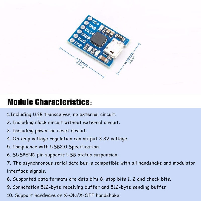Ximimark 2Pcs CP2102 Micro USB to TTL/Serial UART 6Pin Module Serial Converter STC Downloader Replace FT232 - Image 2